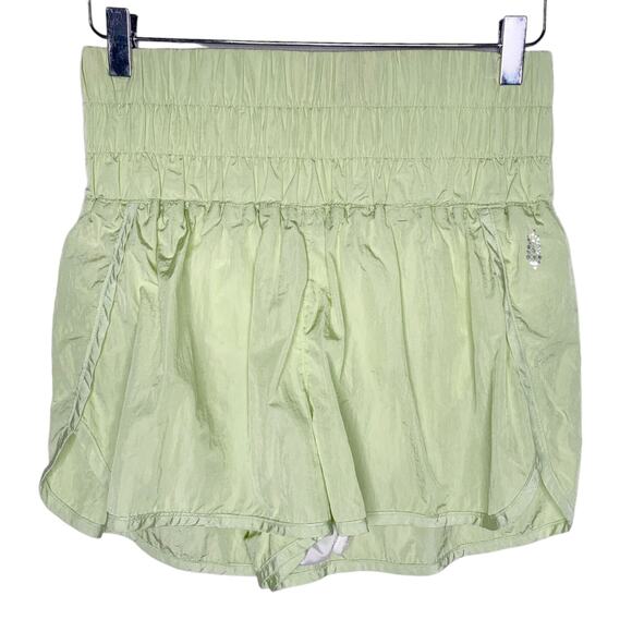 Free People L FP Movement Way Home Short High Waist Lemon Lime *flaw - Picture 2 of 10